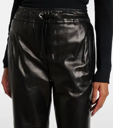 Brunello Cucinelli Leather straight pants | Thumbnail 2