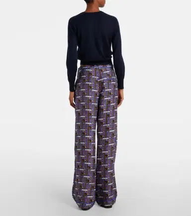 Burberry Checked silk straight pants | Thumbnail 5 Burberry Checked silk straight pants | Thumbnail 5