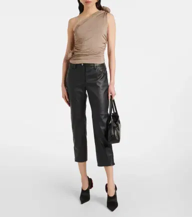 Magda Butrym Floral-appliqué one-shoulder ruched top | Thumbnail 2