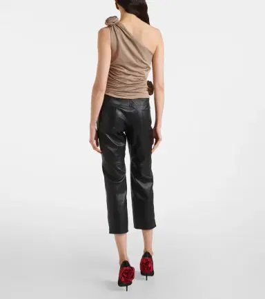 Magda Butrym Floral-appliqué one-shoulder ruched top | Thumbnail 3