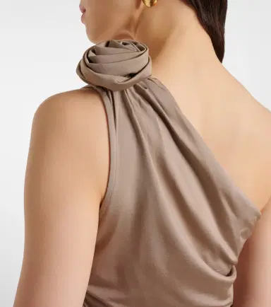 Magda Butrym Floral-appliqué one-shoulder ruched top | Thumbnail 4