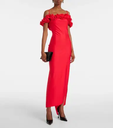 Coperni Floral-appliqué jersey gown | Thumbnail 5