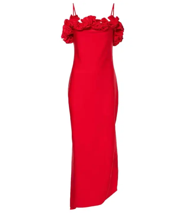 Coperni Floral-appliqué jersey gown