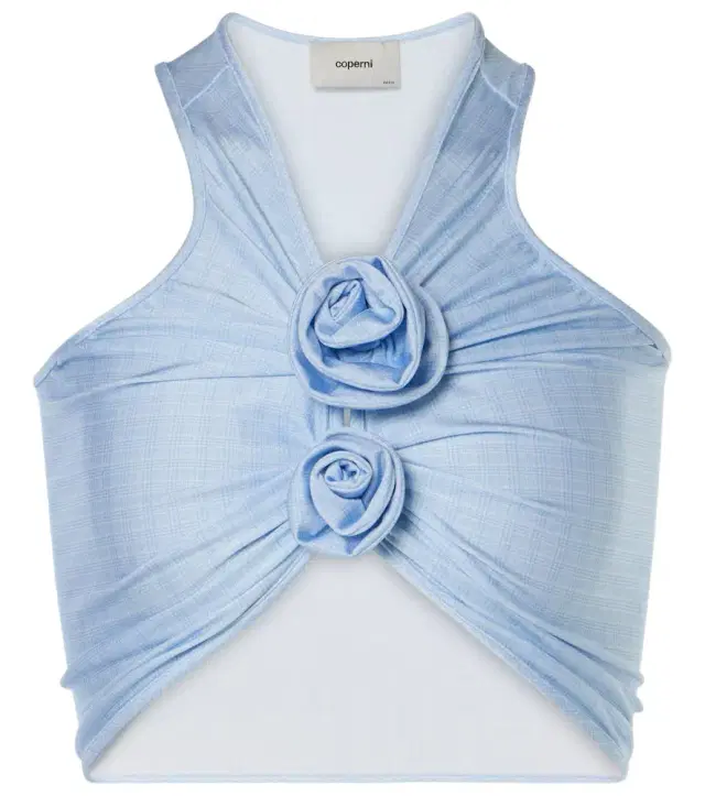Coperni Floral-appliqué crop top