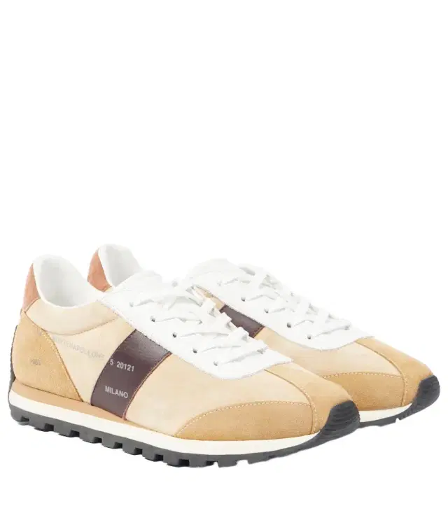 Hogan Leather-trimmed suede sneakers