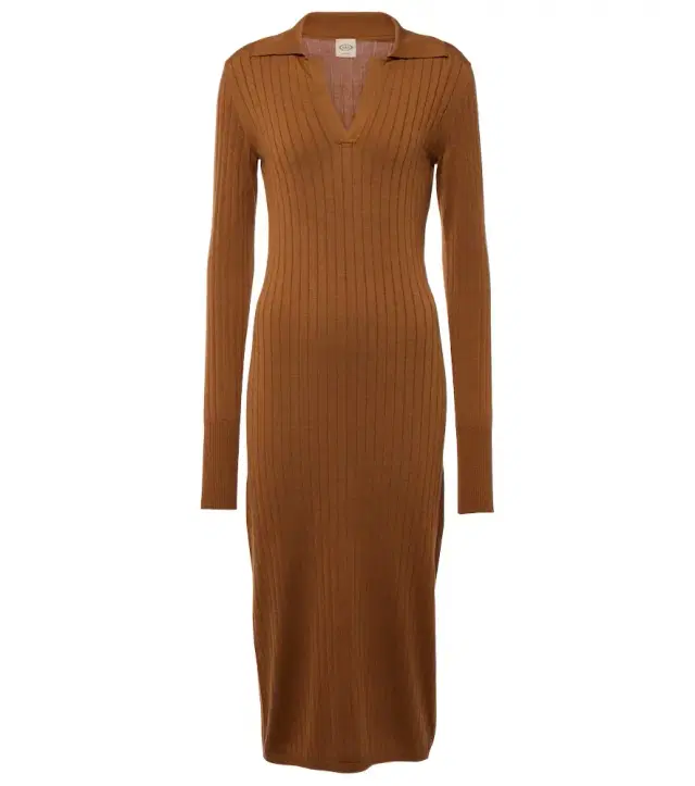 Tod's Ribbed-knit silk and cotton polo dress