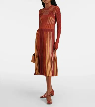 Tod's Striped plissé midi dress | Thumbnail 3