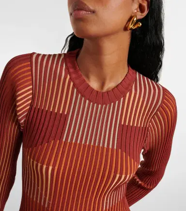 Tod's Striped plissé midi dress | Thumbnail 5