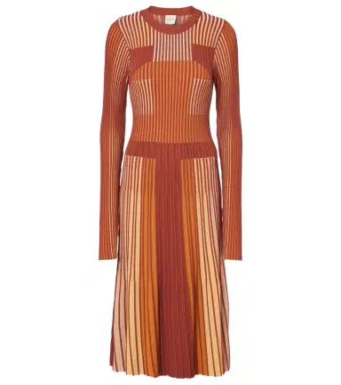 Tod's Striped plissé midi dress | Thumbnail 1