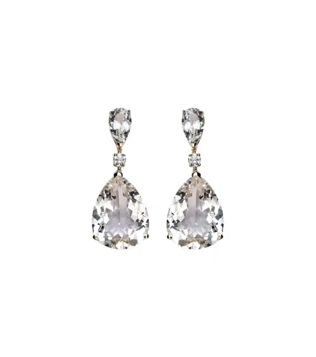 Mateo Sophia 14kt gold earrings with topaz and diamonds