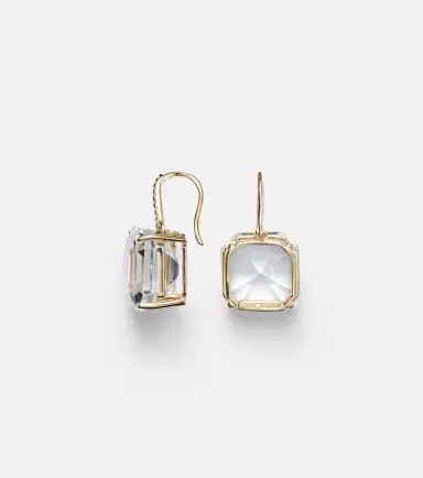 Mateo 14kt gold earrings with quartz and diamonds | Thumbnail 2