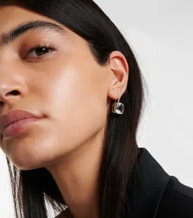 Mateo 14kt gold earrings with quartz and diamonds | Thumbnail 4