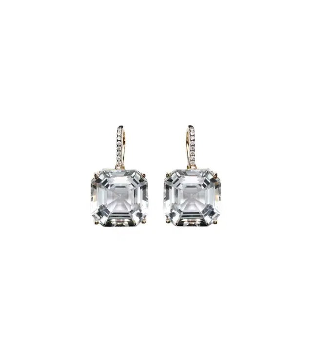 Mateo 14kt gold earrings with quartz and diamonds