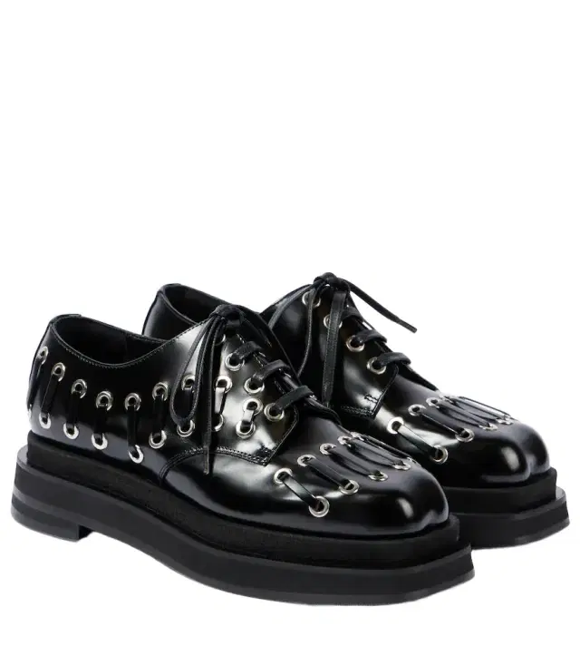 Simone Rocha Heart Toe leather platform brogues