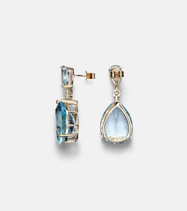Mateo Sophia 14kt gold earrings with topaz and diamonds | Thumbnail 2 Mateo Sophia 14kt gold earrings with topaz and diamonds | Thumbnail 2