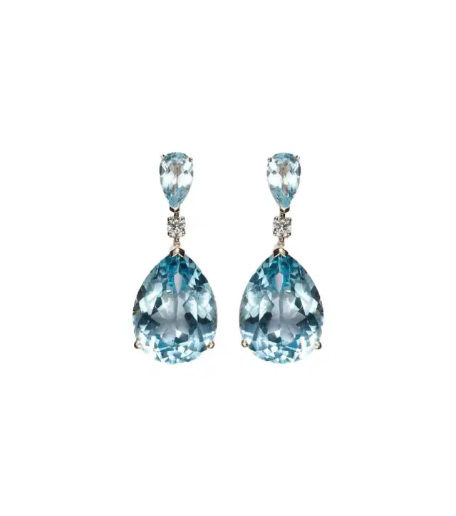 Mateo Sophia 14kt gold earrings with topaz and diamonds