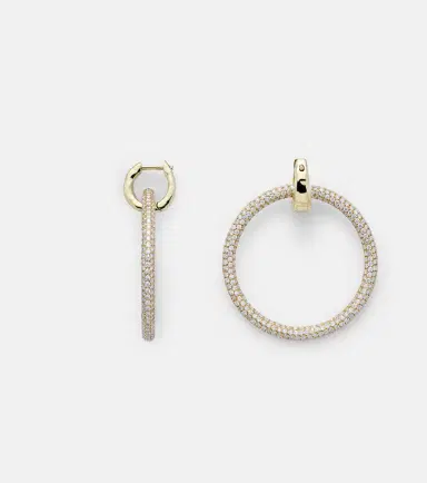 Octavia Elizabeth Eternal 18kt gold hoop earrings with diamonds | Thumbnail 2
