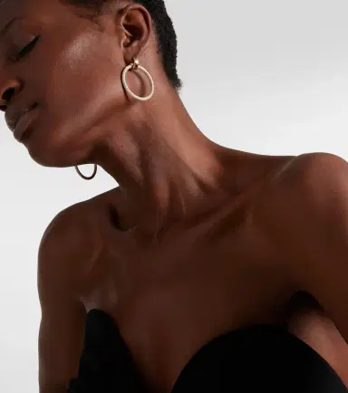 Octavia Elizabeth Eternal 18kt gold hoop earrings with diamonds | Thumbnail 3