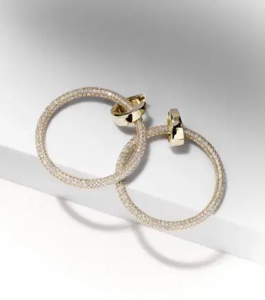 Octavia Elizabeth Eternal 18kt gold hoop earrings with diamonds | Thumbnail 5