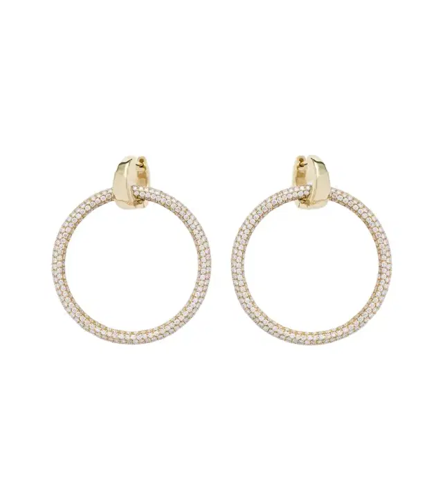Octavia Elizabeth Eternal 18kt gold hoop earrings with diamonds