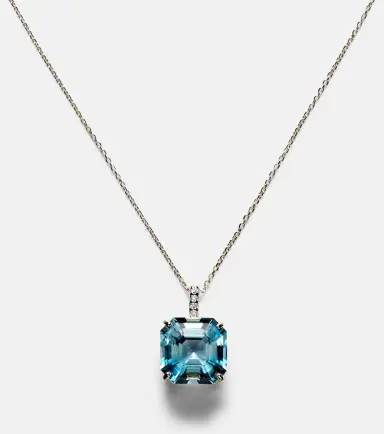 Mateo 14kt gold necklace with topaz and diamonds | Thumbnail 3