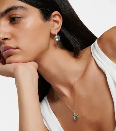 Mateo 14kt gold necklace with topaz and diamonds | Thumbnail 4