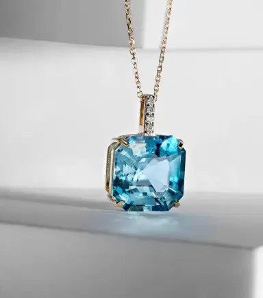 Mateo 14kt gold necklace with topaz and diamonds | Thumbnail 6