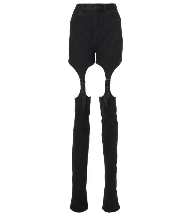 Mugler High-rise cutout skinny jeans