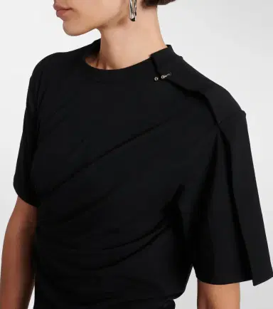 Mugler Draped cotton-blend jersey minidress | Thumbnail 3