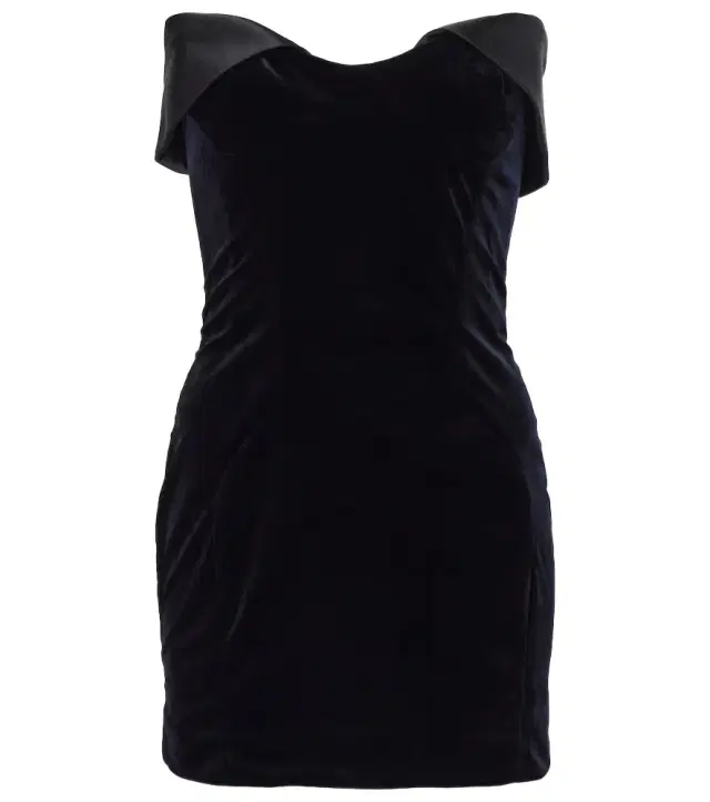 Mugler Satin-trimmed velvet minidress