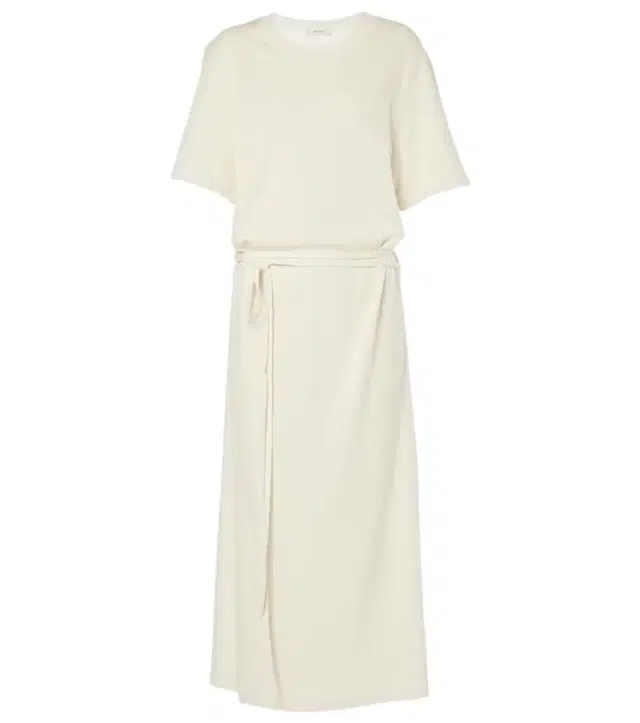 Lemaire Belted cotton jersey midi dress
