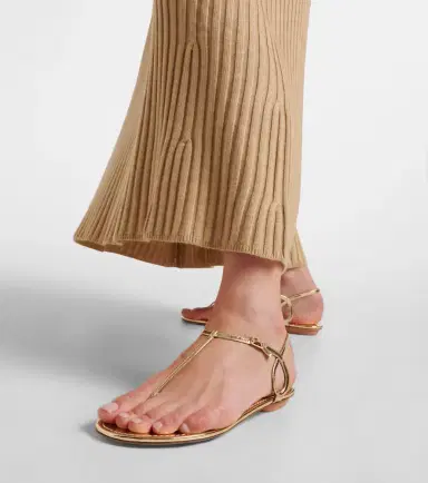 Aquazzura Almost Bare metallic leather thong sandals | Thumbnail 2