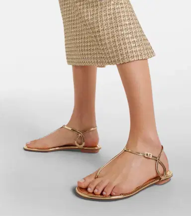 Aquazzura Almost Bare metallic leather thong sandals | Thumbnail 4