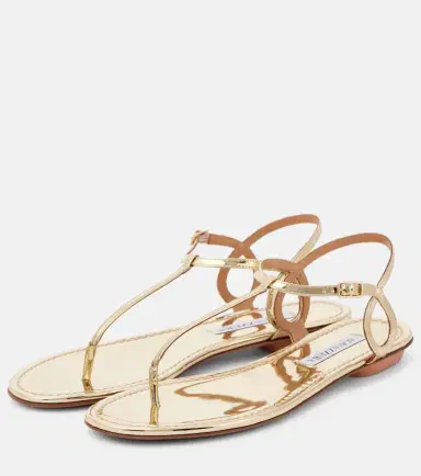 Aquazzura Almost Bare metallic leather thong sandals | Thumbnail 6