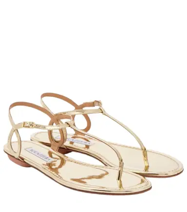 Aquazzura Almost Bare metallic leather thong sandals | Thumbnail 1