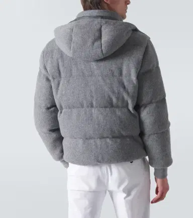Zegna Ribbed-knit cashmere-blend down jacket | Thumbnail 4 Zegna Ribbed-knit cashmere-blend down jacket | Thumbnail 4