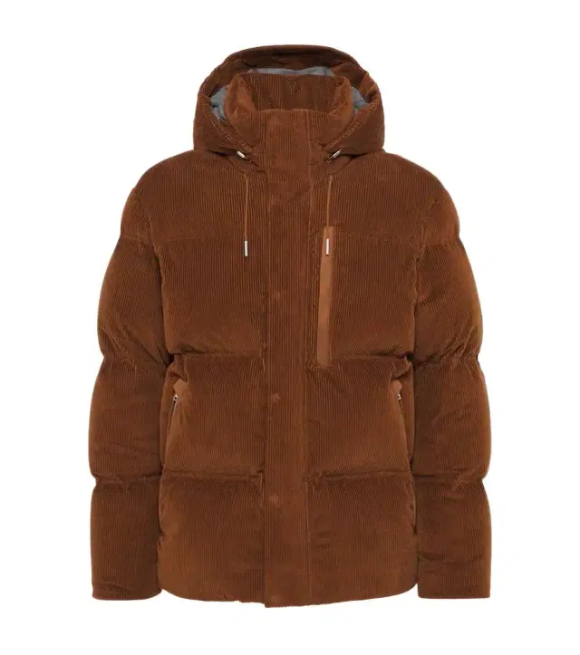 Cotton and cashmere corduroy down jacket