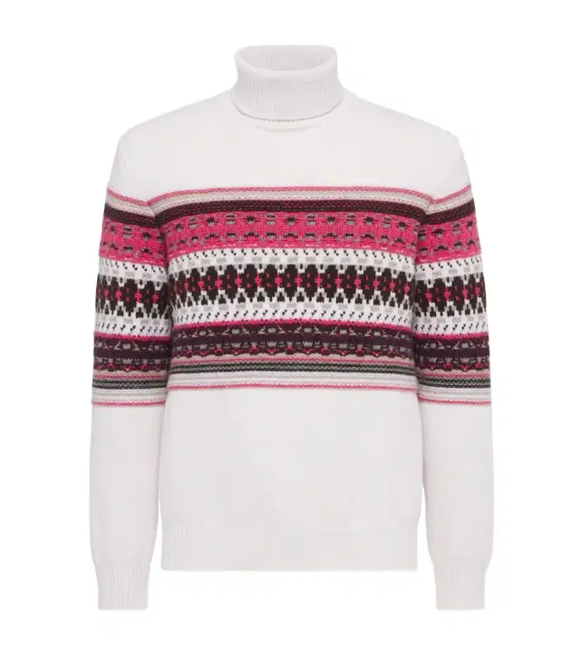 Intarsia cashmere turtleneck sweater