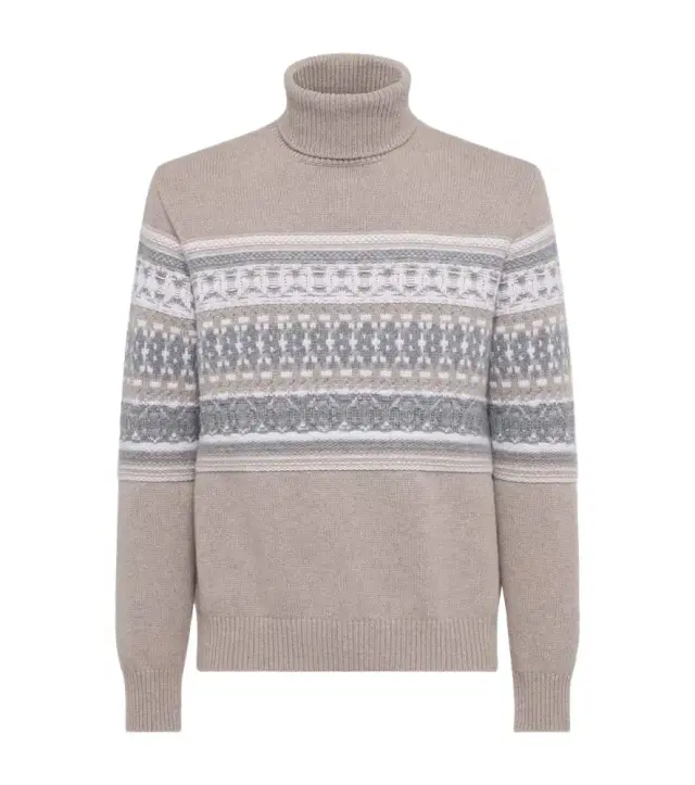 Zegna Jacquard cashmere turtleneck sweater
