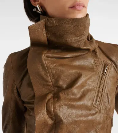 Rick Owens Asymmetric leather biker jacket | Thumbnail 3 Rick Owens Asymmetric leather biker jacket | Thumbnail 3