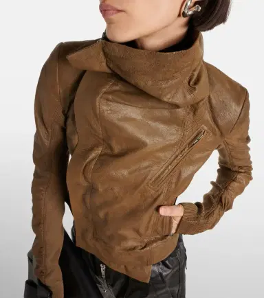 Rick Owens Asymmetric leather biker jacket | Thumbnail 6 Rick Owens Asymmetric leather biker jacket | Thumbnail 6