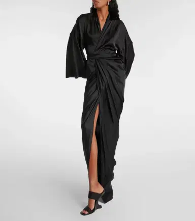 Rick Owens Satin wrap gown | Thumbnail 5
