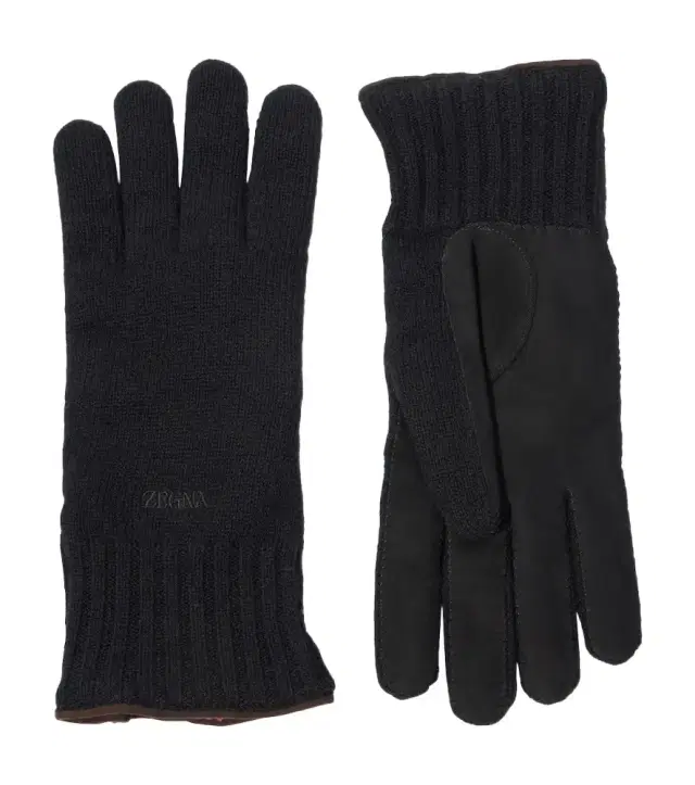 Zegna eather-trimmed cashmere gloves