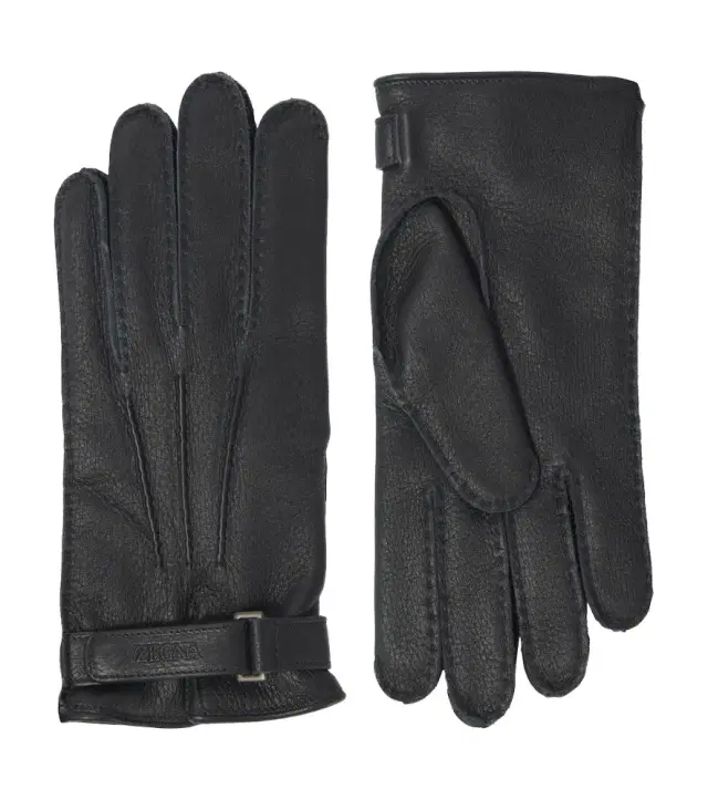 Zegna Embossed leather gloves