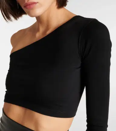 Rick Owens One-shoulder cotton crop top | Thumbnail 4