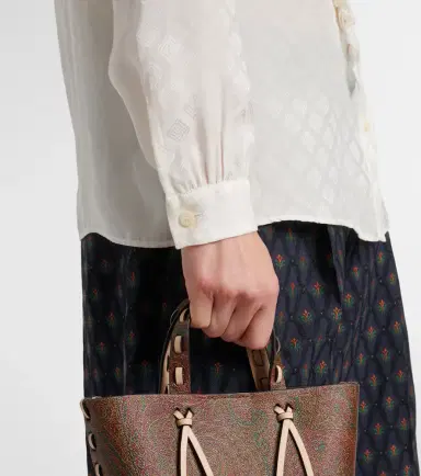 Etro Printed silk-blend satin blouse | Thumbnail 4