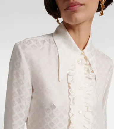 Etro Printed silk-blend satin blouse | Thumbnail 5