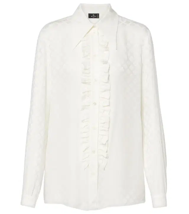 Etro Printed silk-blend satin blouse