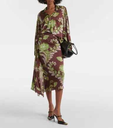 Etro Floral draped midi skirt | Thumbnail 2