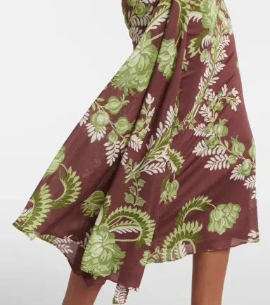 Etro Floral draped midi skirt | Thumbnail 4